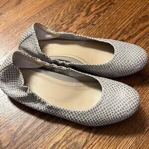 Vionic Alexa Flats Womens 7 Leather Ballet Reptile Scales Comfort